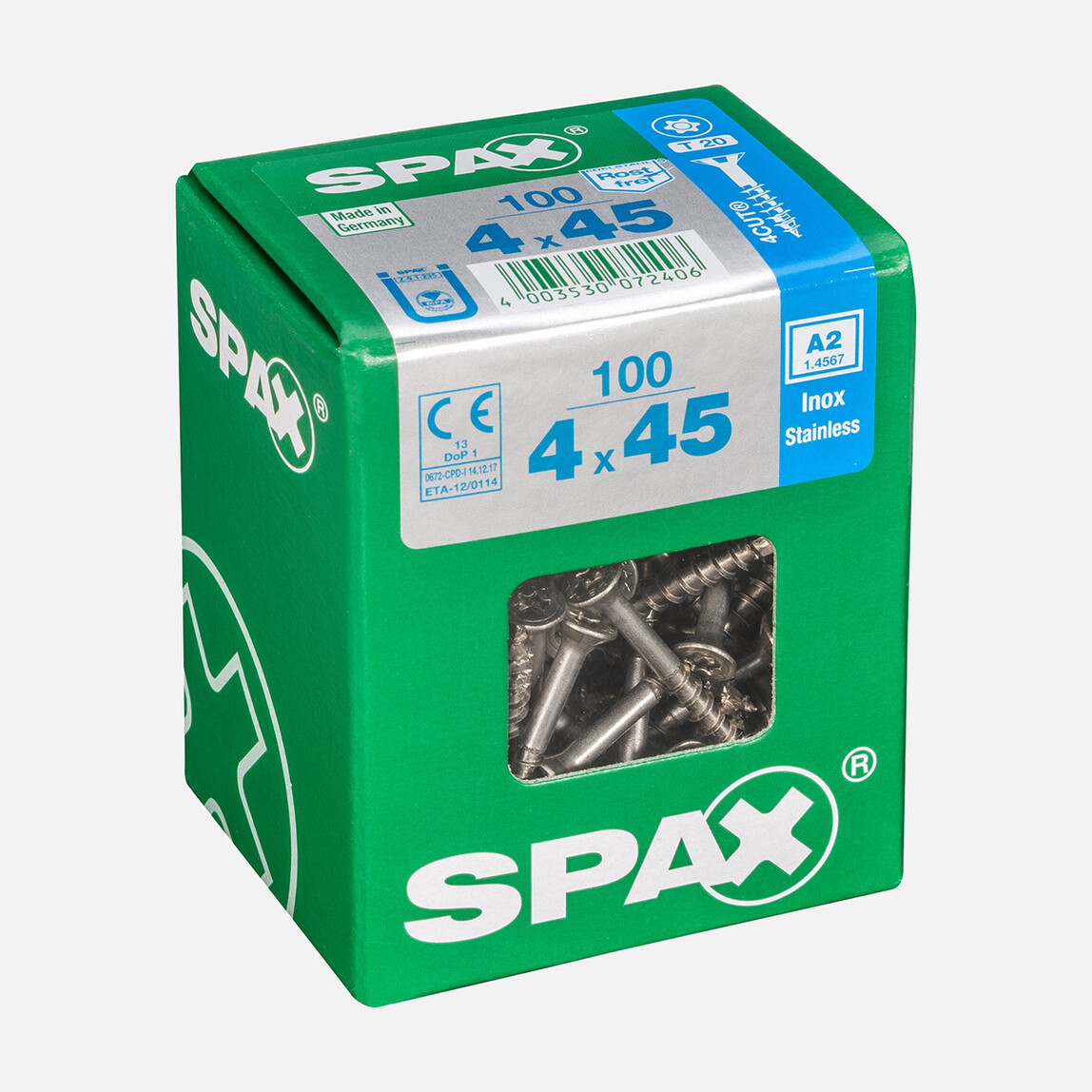    SPAX Havşa Vida A2 Paslanmaz 4X45   