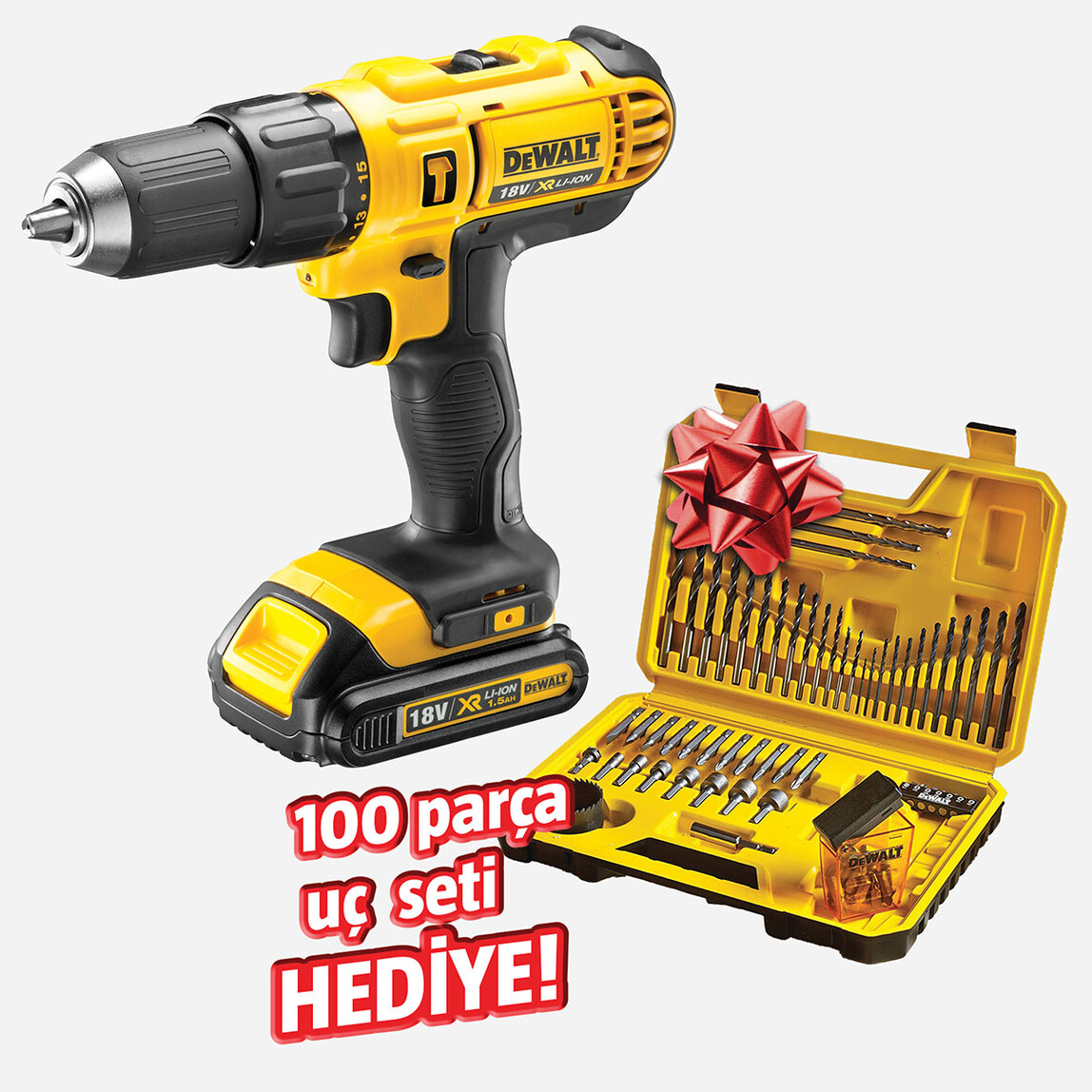    Dewalt DCD776S2-TR 18V 1.5 Ah Li-ion Şarjlı Darbeli Matkap  