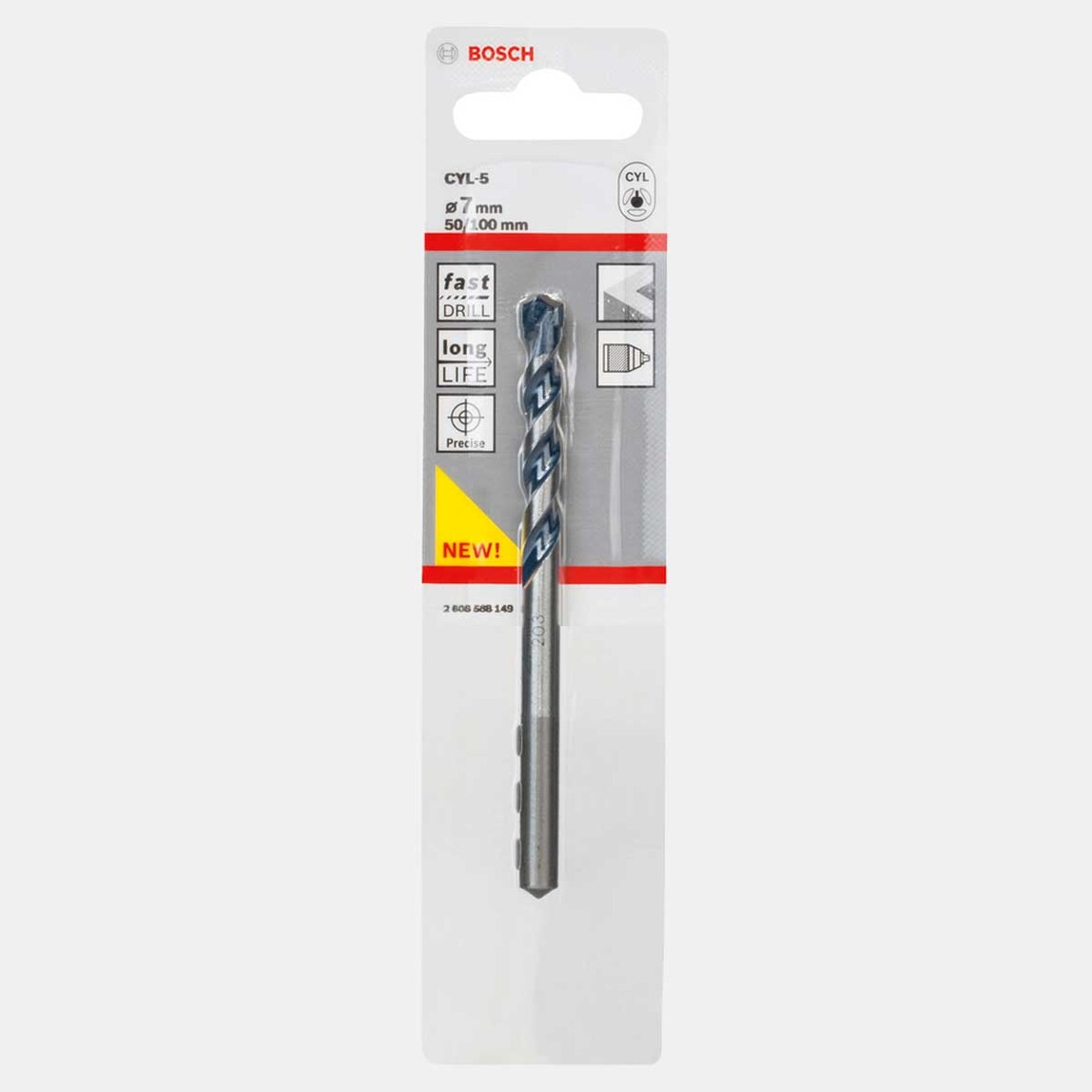    Bosch Granit Beton Matkap Ucu 7x50x100 mm Blue Granite Turbo  