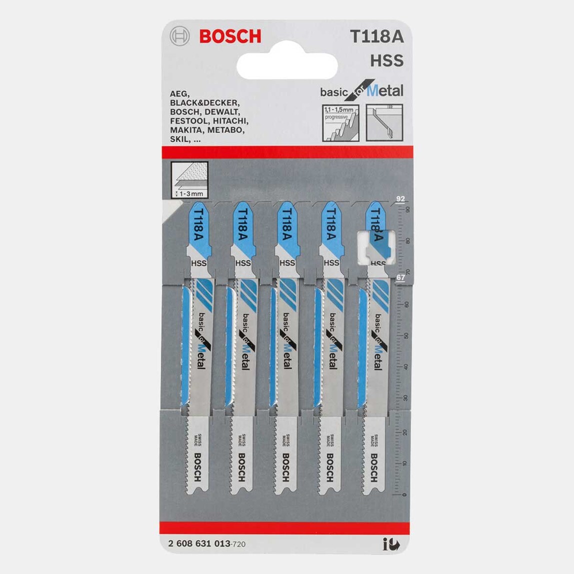    Bosch Metal 5' li Paket T118 A Hss 50 mm  