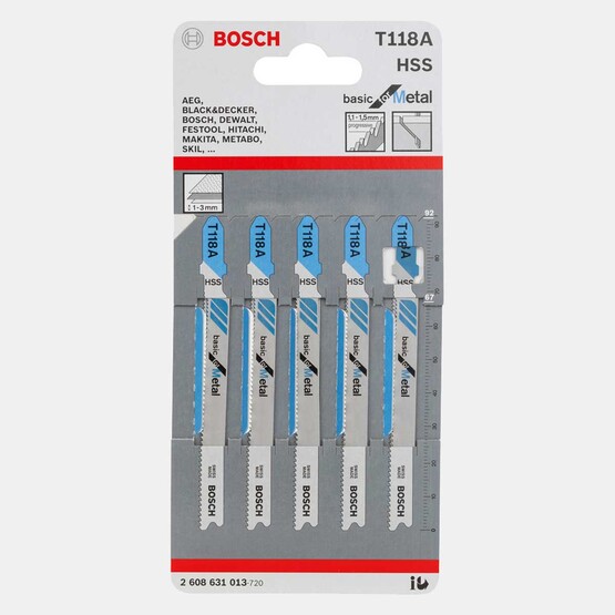 Bosch Metal 5'li Paket T118 A Hss 50 mm 