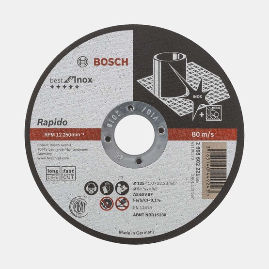 Bosch Kesme Taşı 125X1 mm  Inox Düz Best 