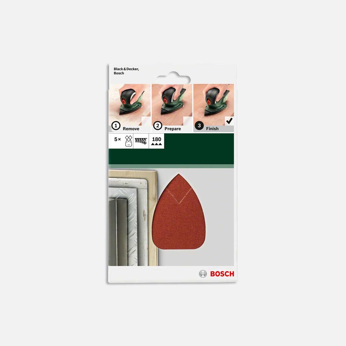    Bosch Psm Primo Multı Zımpara Kağıdı 180Kum 5'li   95x135 mm  