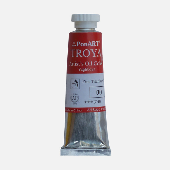 PonArt  Troya Yağlı Boya Tüp 00  Titan&Zınk White 37 ml 