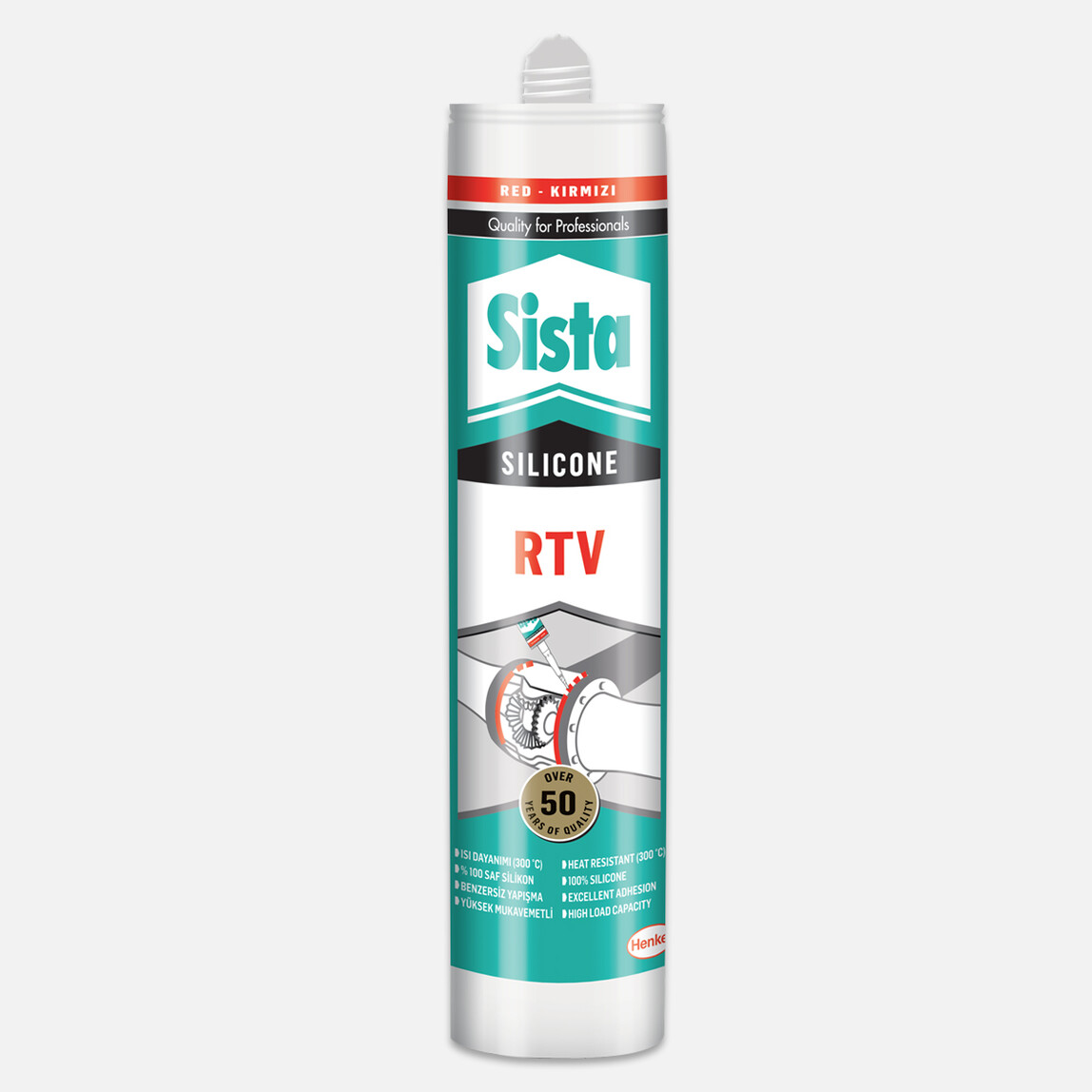    Sista RTV Silikon Kırmızı Sıvı Conta (300⁰C) 310 ml  