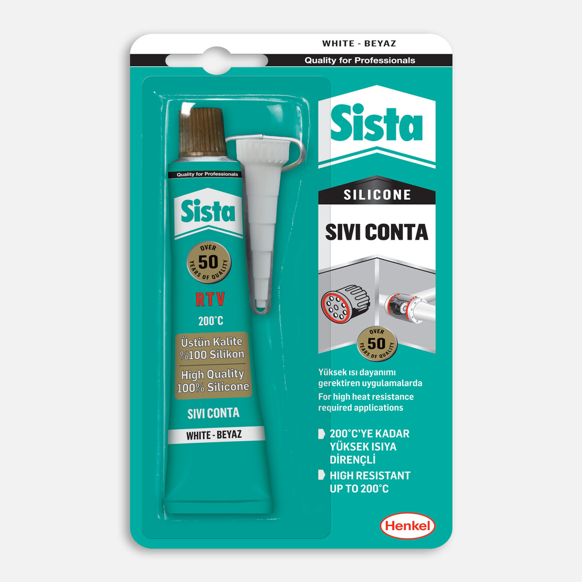    Sista RTV Silikon Sıvı Conta Beyaz 50 gr  
