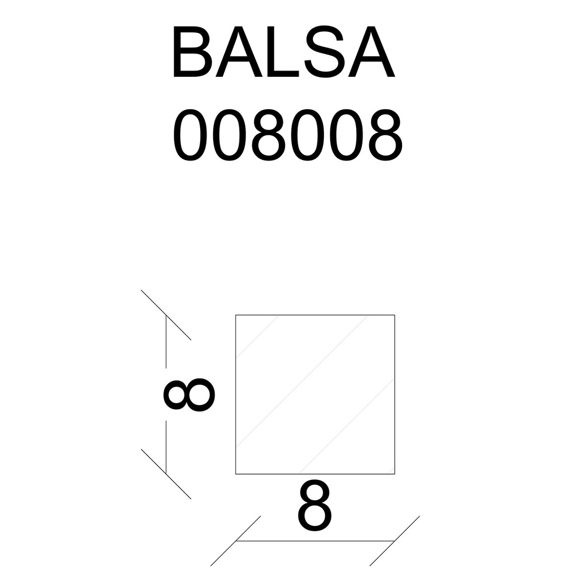    Neuhofer Balsa Ahşap Çıta 08x08 mm 100 cm 
