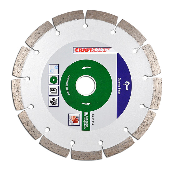 Craftomat Elmas Kesici Disk 180 mm Yeşil Beton