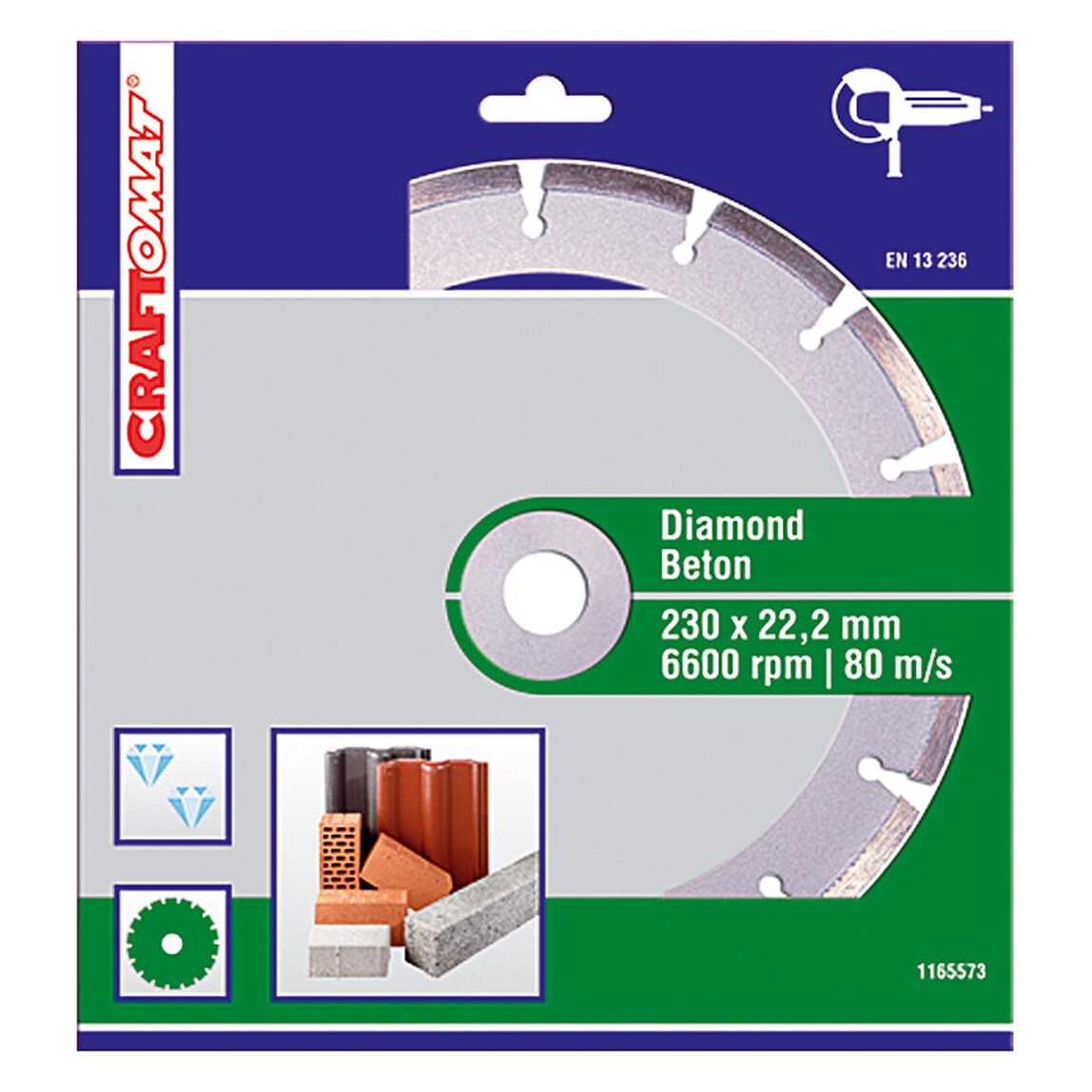    Craftomat Elmas Kesici Disk 230 mm Yeşil  Beton Segme Nt  