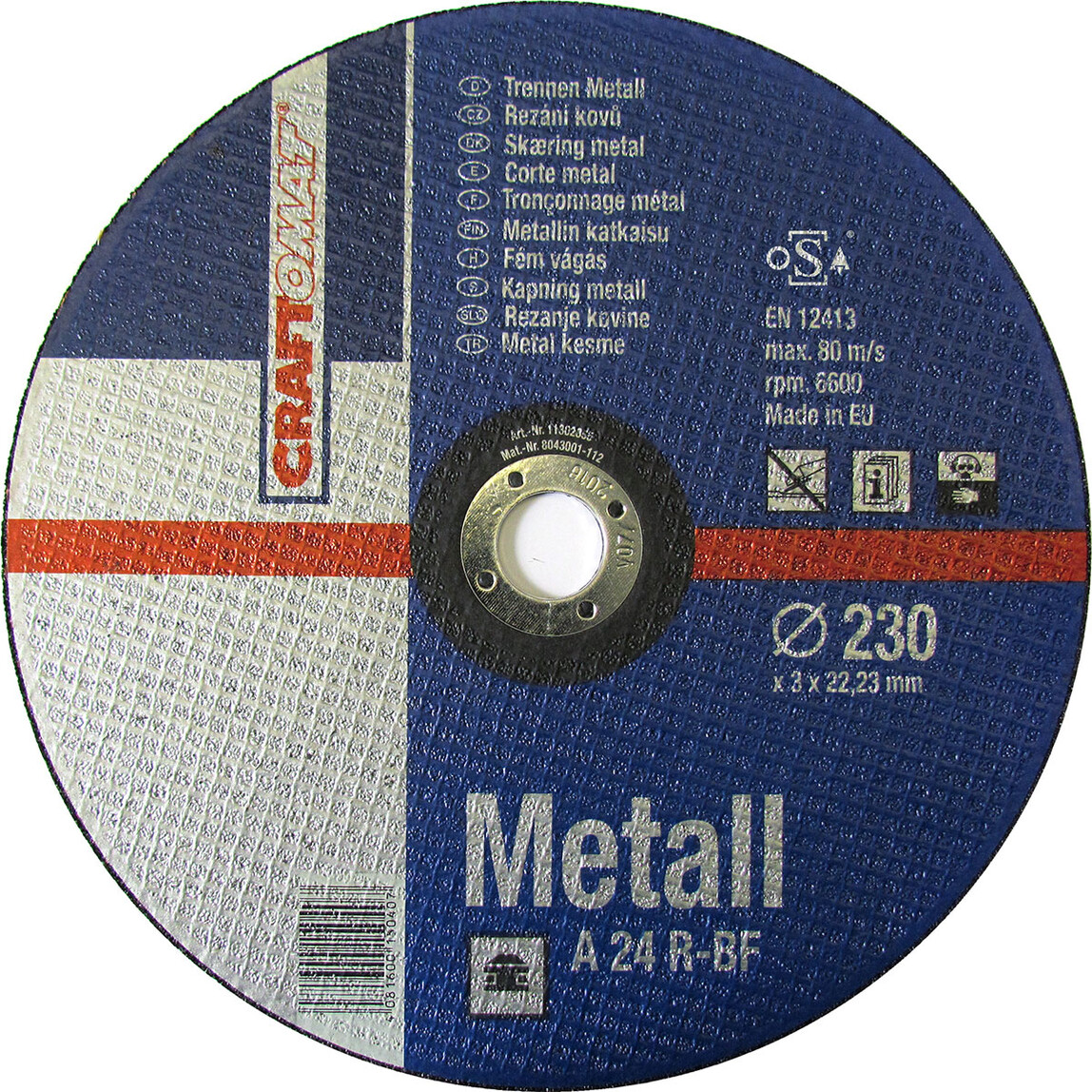    Craftomat Kesici Disk 230 mm Metal Mavi   