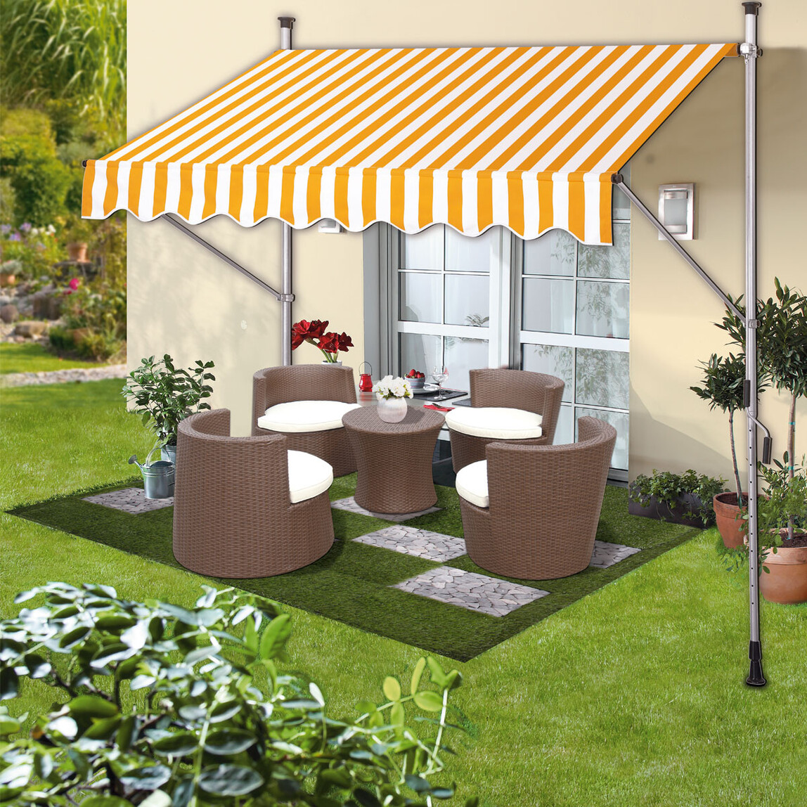 Sunfun Teleskopik Tente Sarı-Beyaz 300x130 cm_0