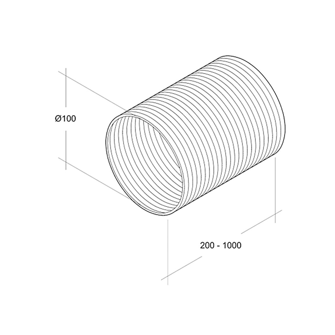    İlöz Aluminyum Flex Boru Çap 100 mm  1M   