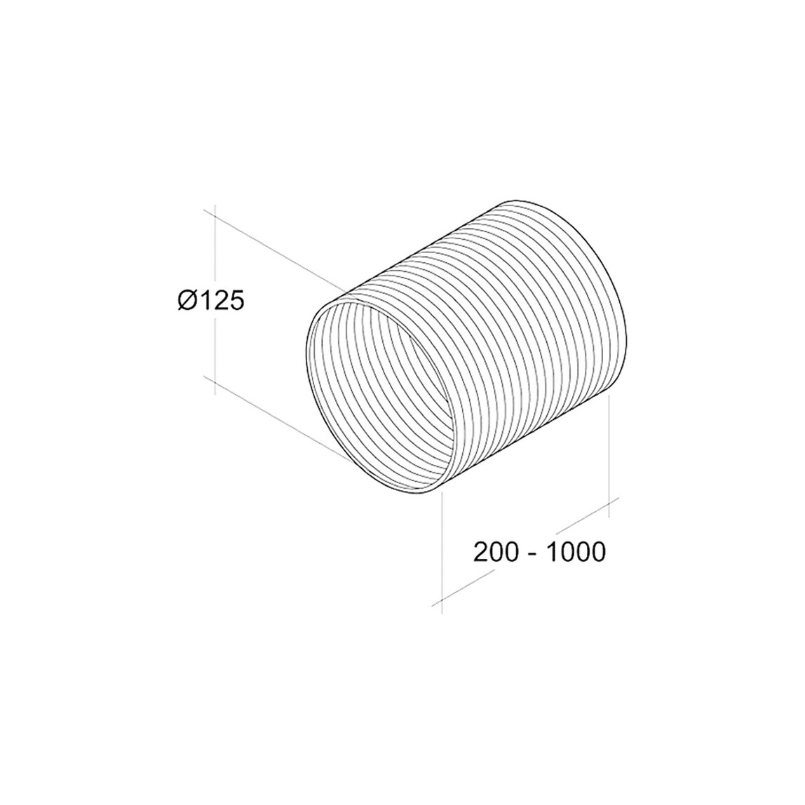    İlöz Aluminyum Flex Boru Çap 125 mm  1M   