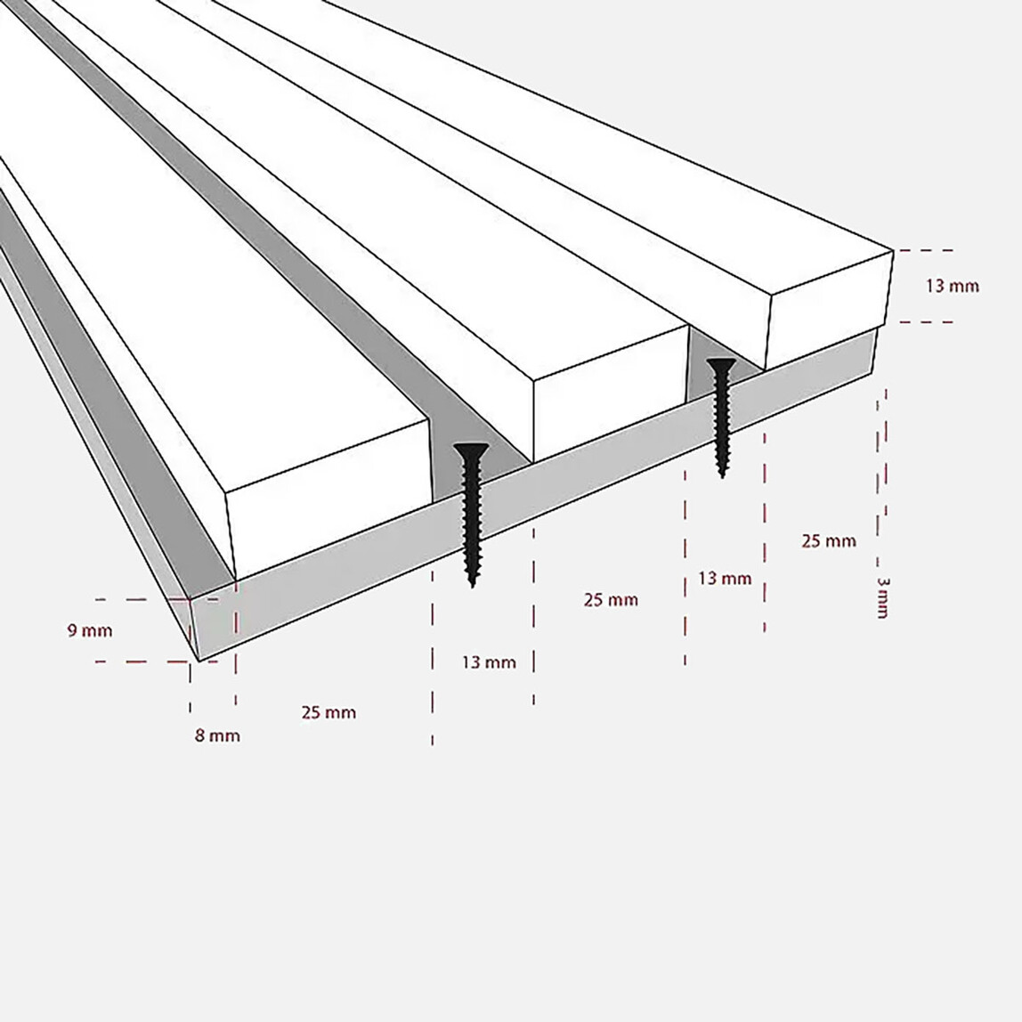    Fibrotech Kare Akustik Duvar Paneli Gri Meşe 52x52x2,2 cm  