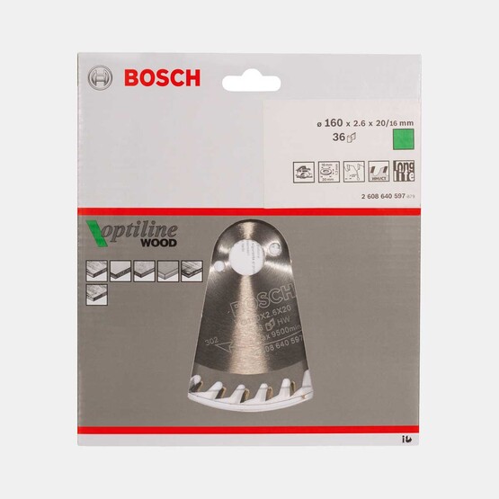 Bosch Optiline Daire Testere Bıçağı  160x16 mm  36 Diş 