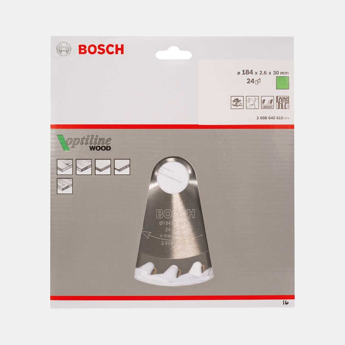    Bosch Optiline Daire Testere Bıçağı  184x30 mm  24 Diş  