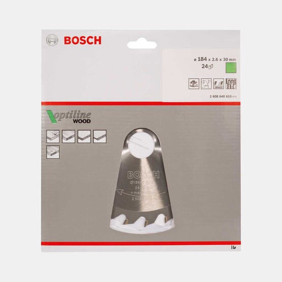 Bosch Optiline Daire Testere Bıçağı  184X30 mm  24 Diş 