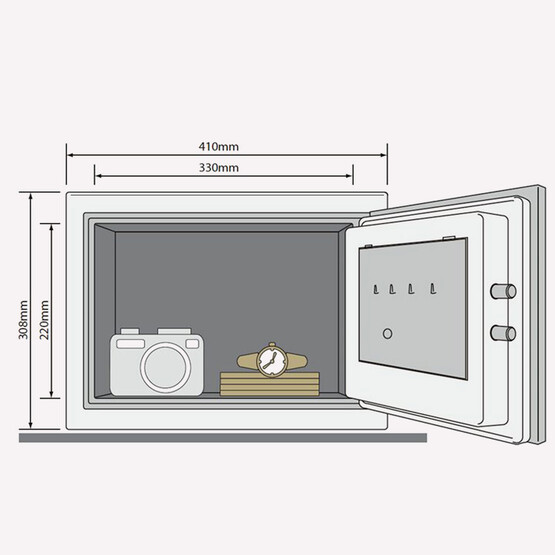 Yale Orta Boy Yangına Dayanıklı Siyah 41.2x36.3x35.2 cm Elektronik Para Kasası