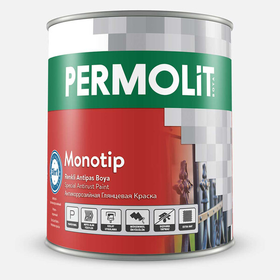 Permolit Monotip Antipas Parlak Pas Önleyici İlk ve Son Kat Metal Boyası -7309