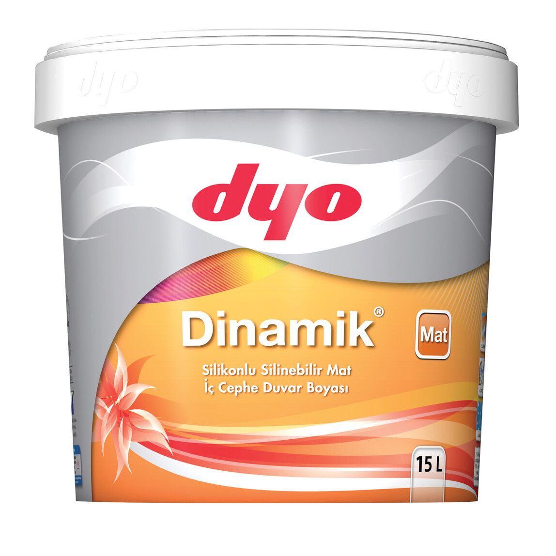    Dyo 15L Dinamık Mat İç Cephe Boyas Silikonlu Beyaz 
