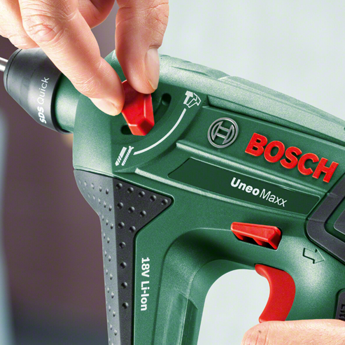    Bosch UneoMaxx 18V SDS Çift Akülü Pnömatik Kırıcı Delici Matkap  