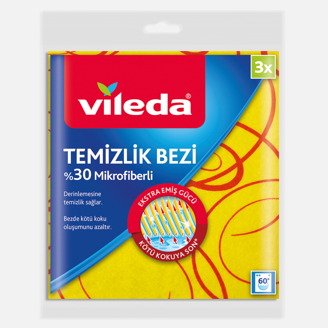 Vileda %30 Mikrofiberli Temizlik Bezi 3'lü Paket_1