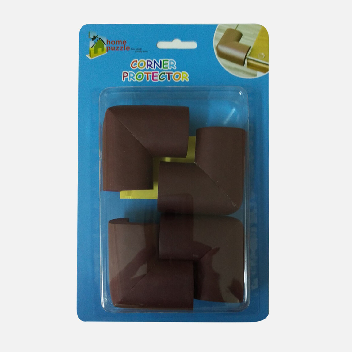    Home Puzzle 4'lü Soft Köşe Koruyucu Kahverengi  