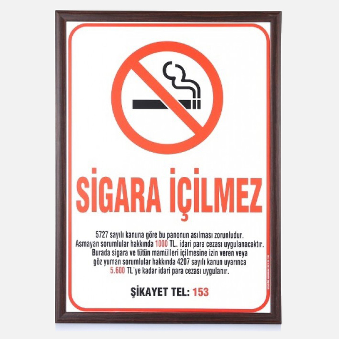 Sigara İçilmez Ahçap Çerçeve 35x50 cm_0