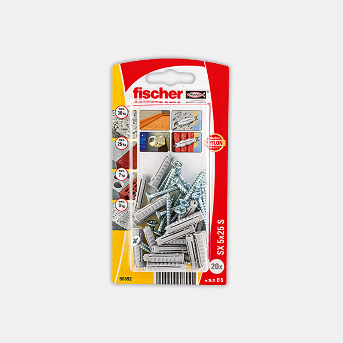    Fischer SX 5X25 Vidalı Genleşen Dübel   