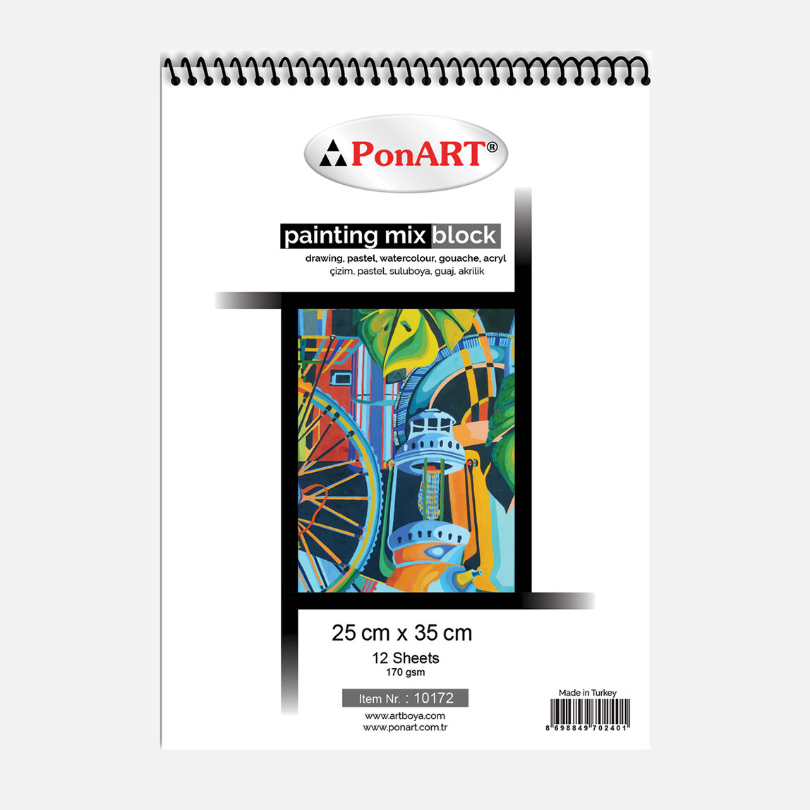    PonArt  10 172  Painting Mix Blok 25x35cm 12 Yaprak  
