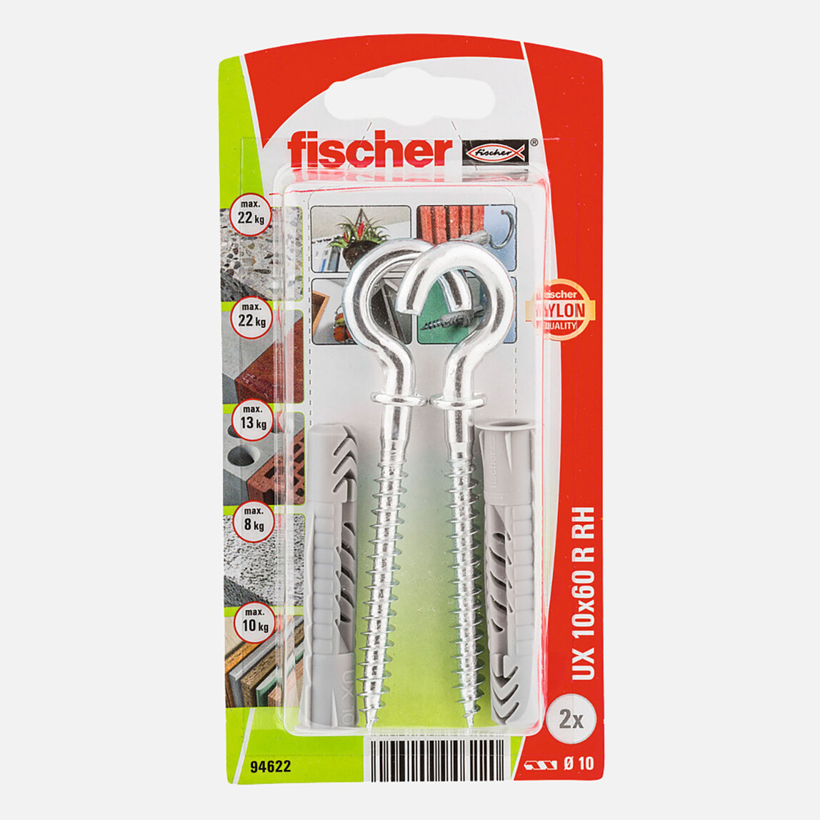    Fischer UX 10x60 Universal Dübel Yuvarlak Kancalı  