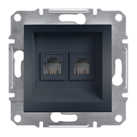 Schneider A Plus 2*Rj11 Antrasit  