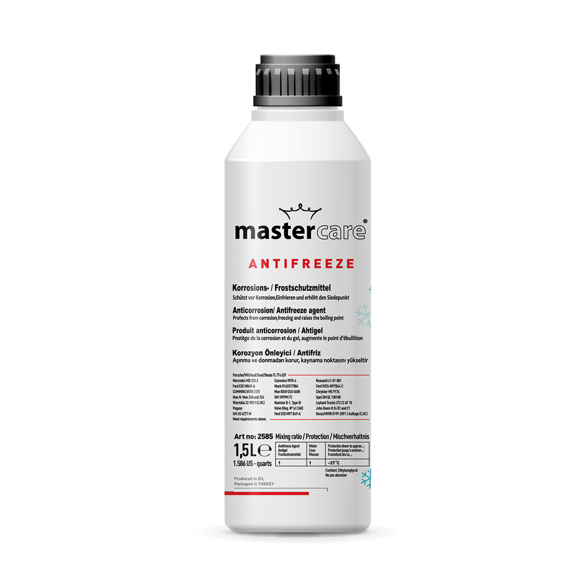    Mastercare -37C Organik Antifrizli Cam Suyu Çeşitli Miktarlarda-Kırmızı  