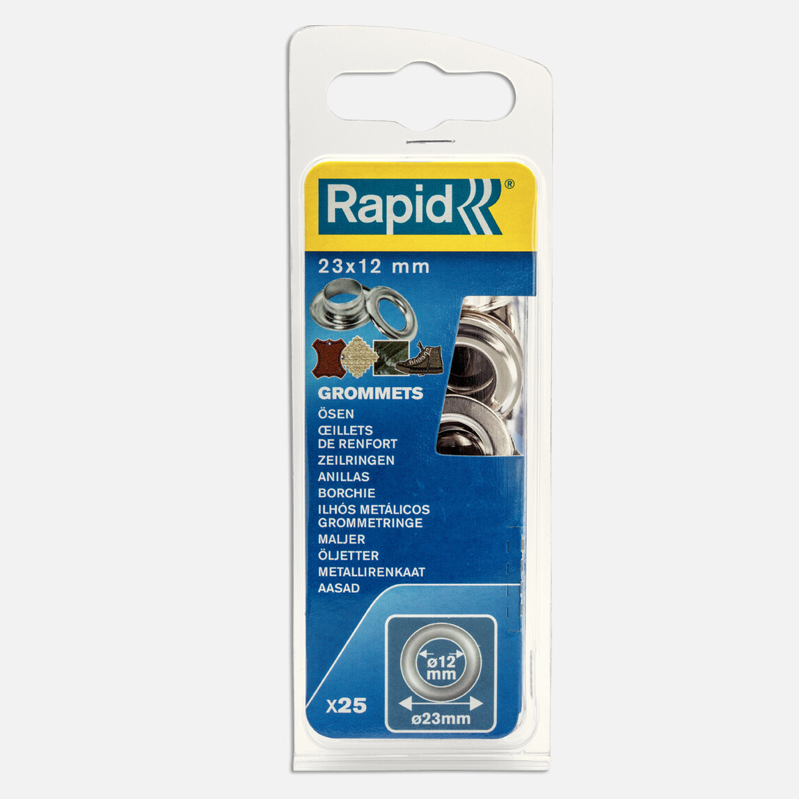    Rapid Kuşgözü Delik Halka 12 mm 25 Adet  2Parça  