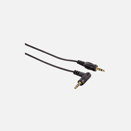 Hama 3.5 mm - 3.5 mm Stereo Siyah Altın Uç Açılı 0.75m 