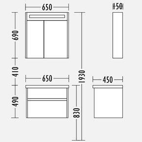 Perimelis 65cm Banyo Dolabı_1