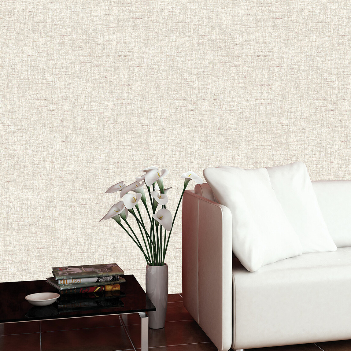    Golden Keten Görünümlü Duvar Kağıdı Bej 52 cm x 10 m 