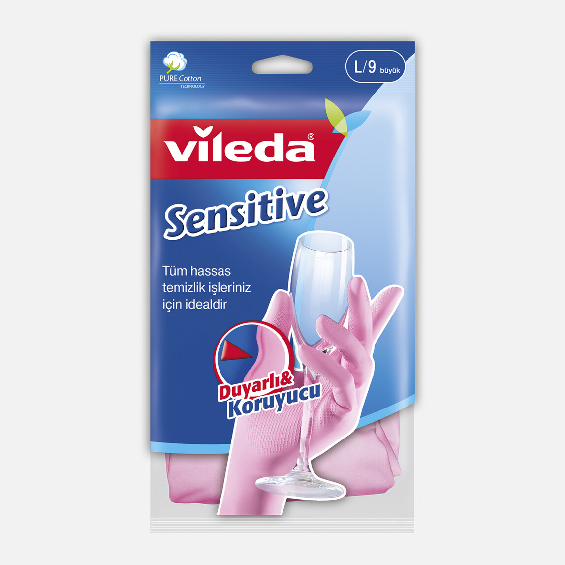    Vileda Candy Pink Sensitive Temizlik Eldiveni Büyük Boy 