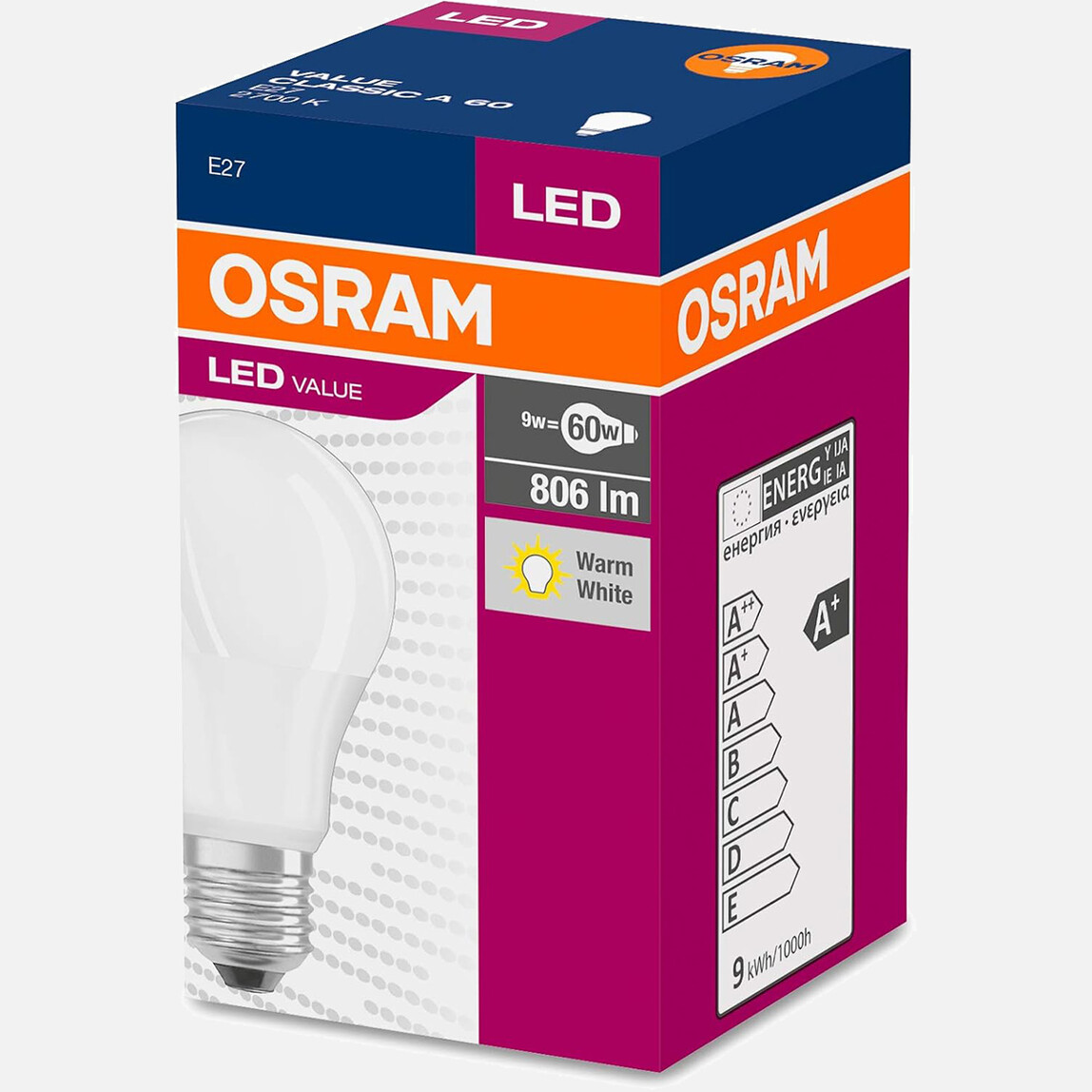    Osram Led Value CLA 60 8.5 W Sarı Klasik E27 Duy Led Ampul   