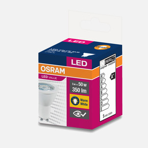 Osram Led Value Par 16 5W/827 Gu10 Led Ampul Sarı Işık