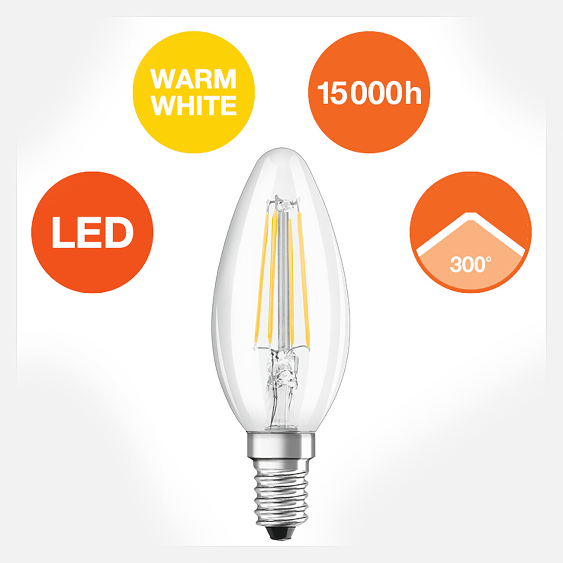   Osram Vintage 4 W Sarı Mum E14 Duy Led Ampul   