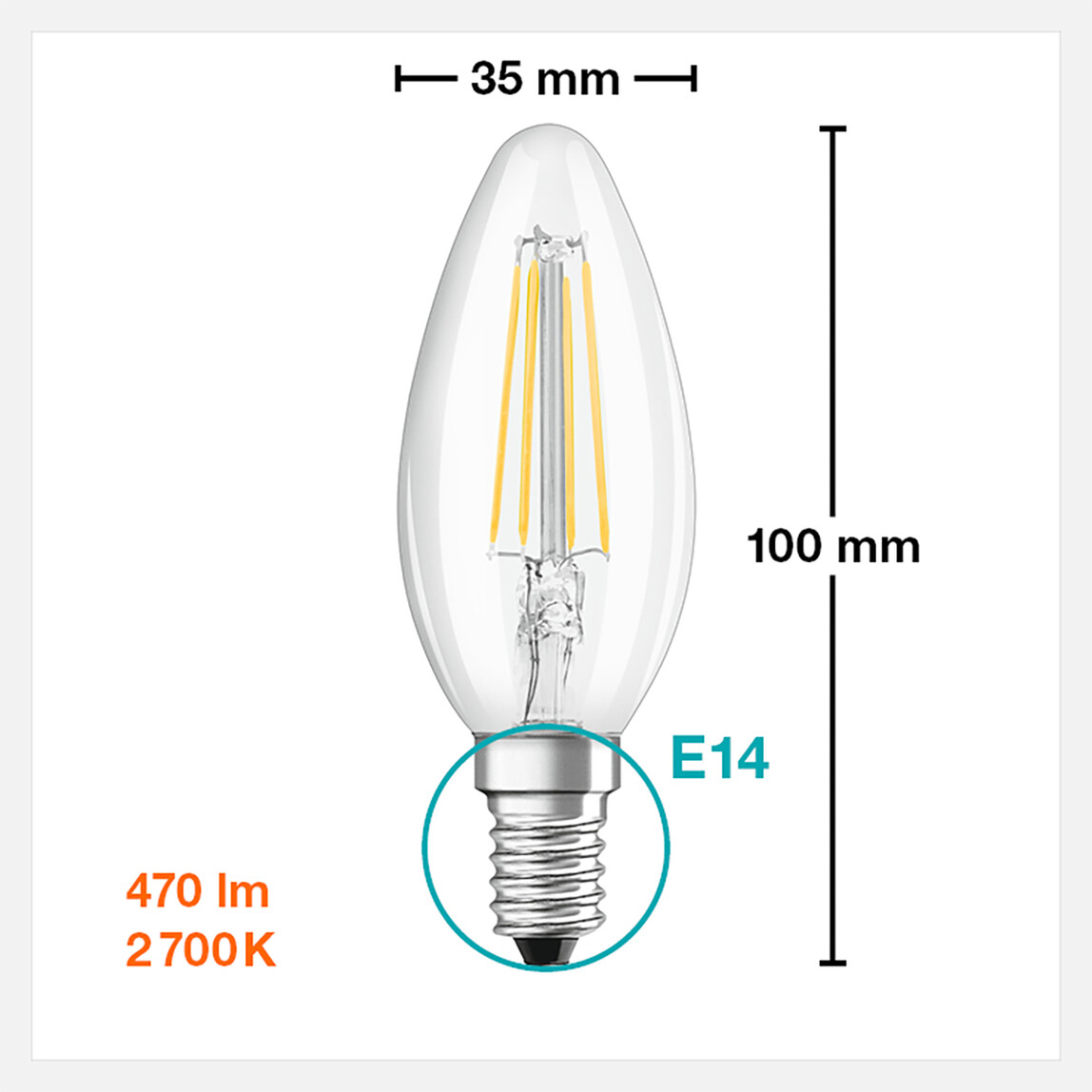    Osram Vintage 4 W Sarı Mum E14 Duy Led Ampul   