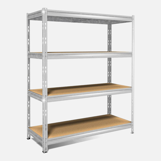 Regalux Metal - Ahşap 4 Katlı Raf 180X60X40 cm Gri