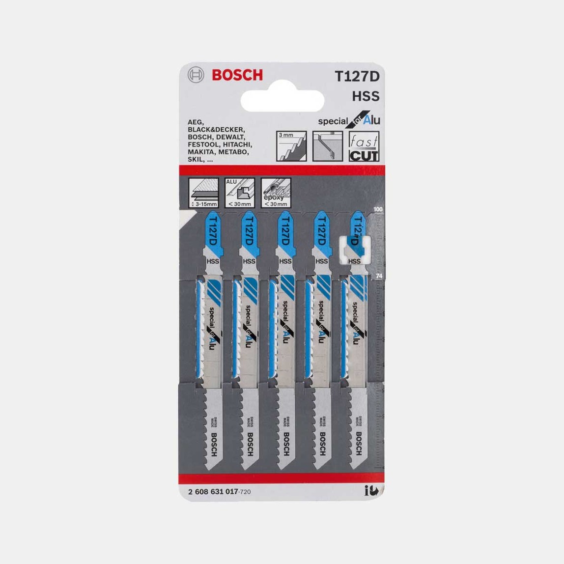    Bosch Dekupaj Testere Bıçağı Alu İçin T127D 5' li 