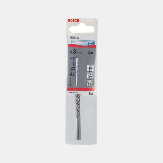 Bosch Metal Matkap Ucu 3x61 mm 2'li Hss-G