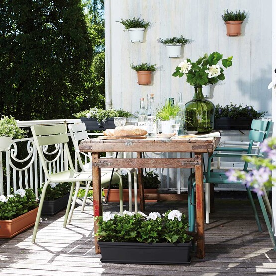 Elho Green Basics Balkon Saksısı Siyah 80 cm 