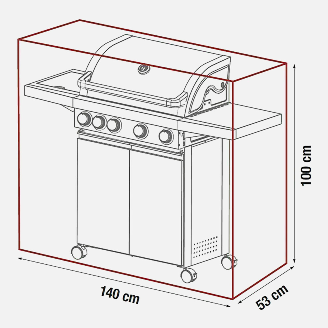    Grillstar Atlanta 450 Gazlı Barbekü Kılıfı Su Geçirmez Mangal Örtüsü 