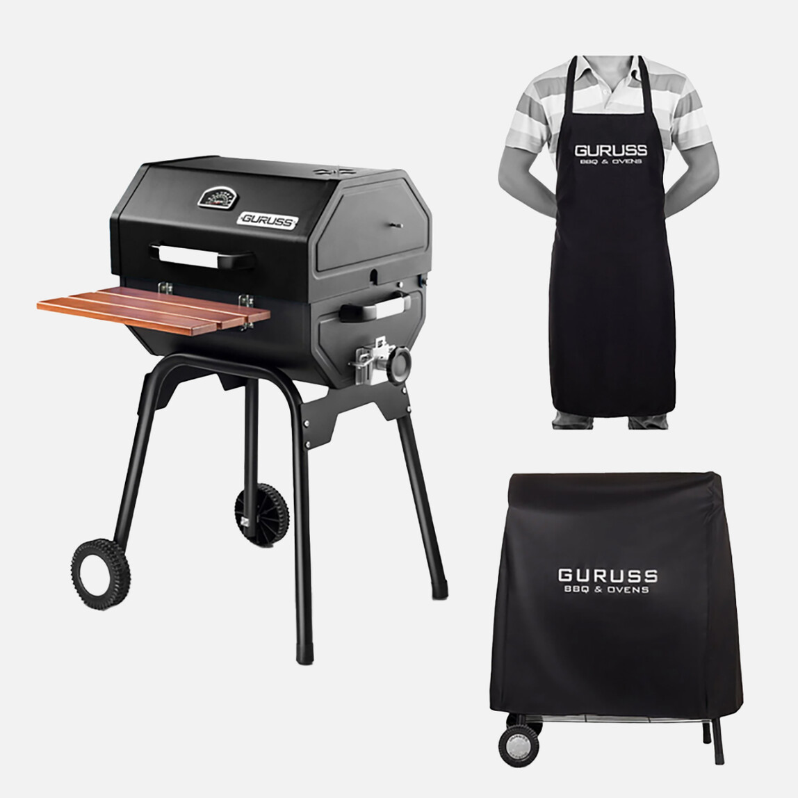    Guruss CG-050 Kömürlü Barbekü Mangal Siyah + Önlük + Kılıf 