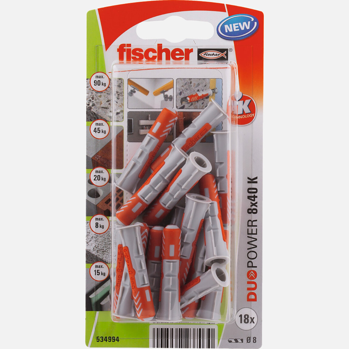    Fischer Duopower 8x40 K NV(18) Dübel   