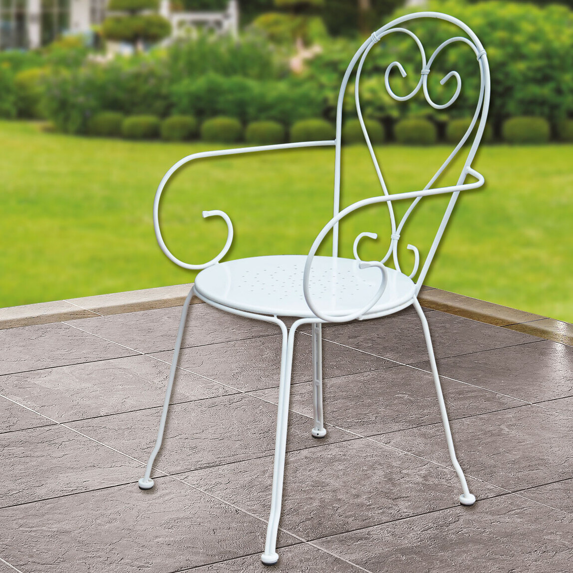    Sunfun Steel Metal Bahçe Sandalyesi Beyaz 